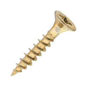Sidax 3.5 x 20mm Countersunk Pozi Pz2, CHP01 General-Purpose Woodscrew, Zinc & Yellow CHP01-035020