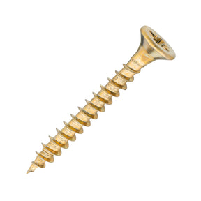 Sidax 3.5 x 30mm Countersunk Pozi Pz2, CHP01 General-Purpose Woodscrew, Zinc & Yellow CHP01-035030