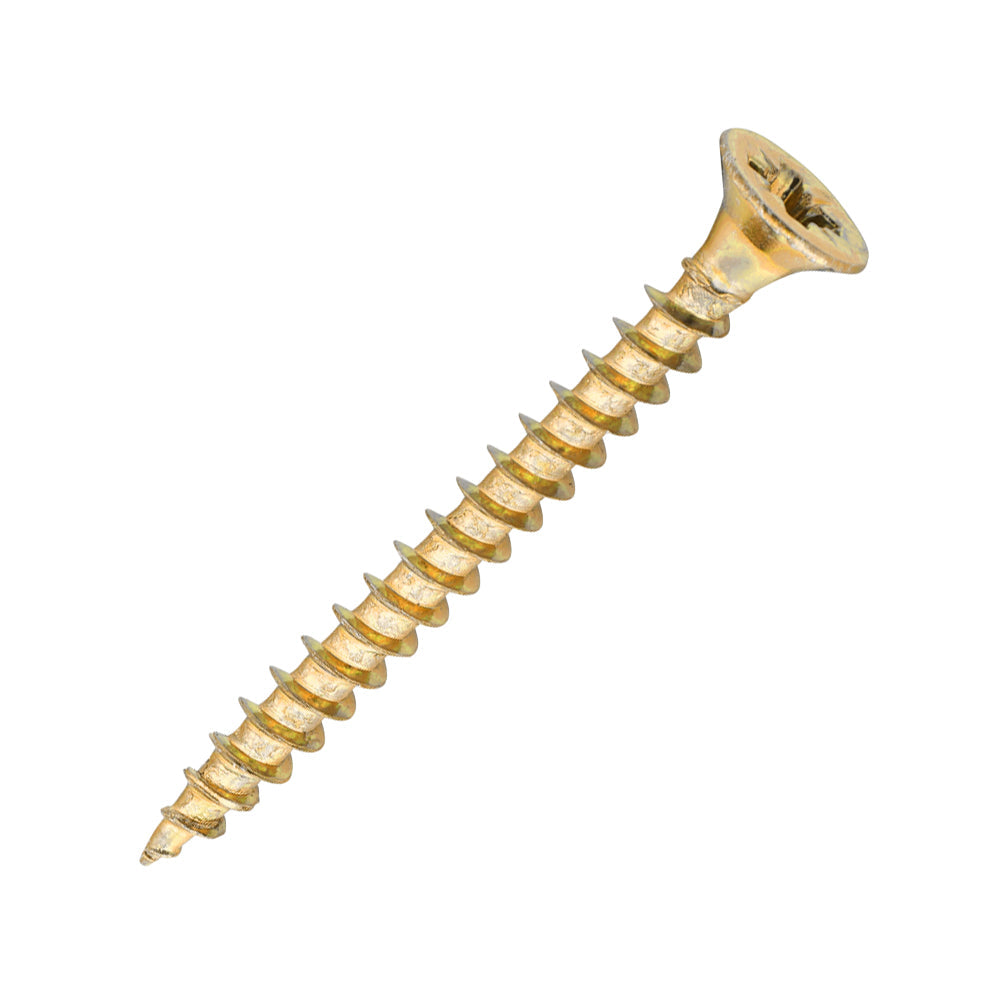Sidax 3.5 x 35mm Countersunk Pozi Pz2, CHP01 General-Purpose Woodscrew, Zinc & Yellow CHP01-035035