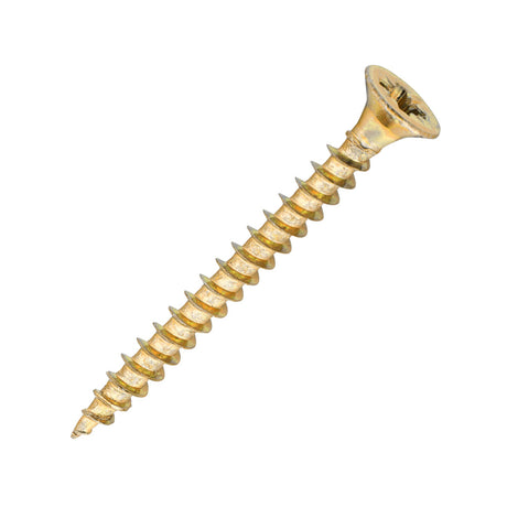 Sidax 3.5 x 35mm Countersunk Pozi Pz2, CHP01 General-Purpose Woodscrew, Zinc & Yellow CHP01-035035