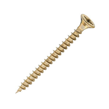 Sidax 3.5 x 40mm Countersunk Pozi Pz2, CHP01 General-Purpose Woodscrew, Zinc & Yellow CHP01-035040