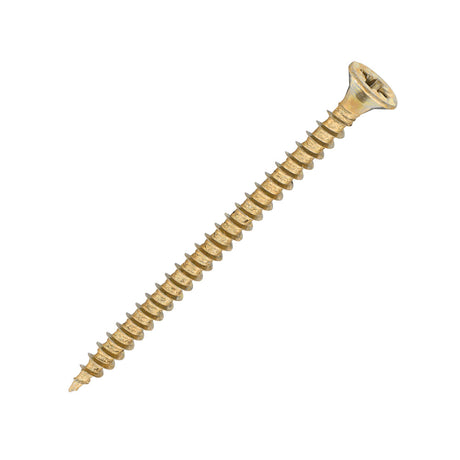 Sidax 3.5 x 50mm Countersunk Pozi Pz2, CHP01 General-Purpose Woodscrew, Zinc & Yellow CHP01-035050