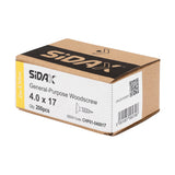 Sidax 4.0 x 17mm Countersunk Pozi Pz2, CHP01 General-Purpose Woodscrew, Zinc & Yellow CHP01-040017