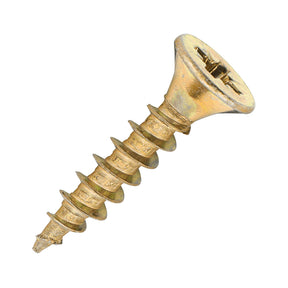 Sidax 4.0 x 20mm Countersunk Pozi Pz2, CHP01 General-Purpose Woodscrew, Zinc & Yellow CHP01-040020