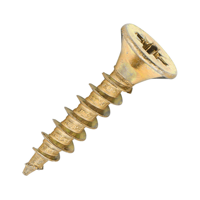 Sidax 4.0 x 20mm Countersunk Pozi Pz2, CHP01 General-Purpose Woodscrew, Zinc & Yellow CHP01-040020