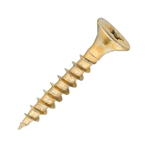 Sidax 4.0 x 25mm Countersunk Pozi Pz2, CHP01 General-Purpose Woodscrew, Zinc & Yellow CHP01-040025
