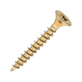 Sidax 4.0 x 30mm Countersunk Pozi Pz2, CHP01 General-Purpose Woodscrew, Zinc & Yellow CHP01-040030