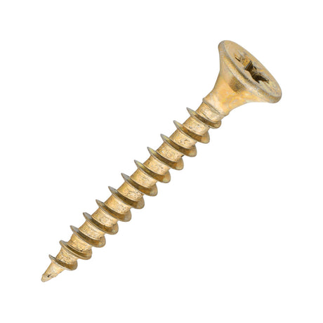 Sidax 4.0 x 30mm Countersunk Pozi Pz2, CHP01 General-Purpose Woodscrew, Zinc & Yellow CHP01-040030