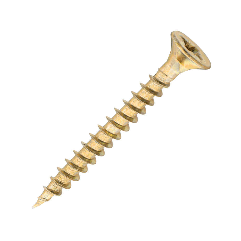 Sidax 4.0 x 35mm Countersunk Pozi Pz2, CHP01 General-Purpose Woodscrew, Zinc & Yellow CHP01-040035
