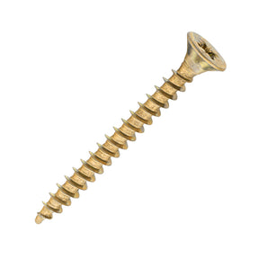 Sidax 4.0 x 40 Countersunk Pozi Pz2, CHP01 General-Purpose Woodscrew, Zinc & Yellow CHP01-040040