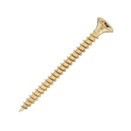Sidax 4.0 x 50 Countersunk Pozi Pz2, CHP01 General-Purpose Woodscrew, Zinc & Yellow CHP01-040050