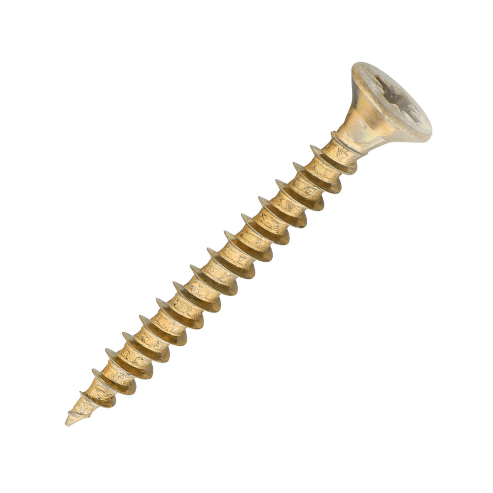 Sidax 4.5 x 40mm Countersunk Pozi Pz2, CHP01 General-Purpose Woodscrew, Zinc & Yellow CHP01-045040