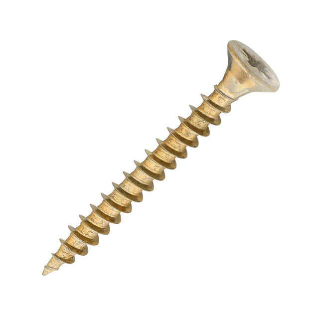 Sidax 4.5 x 40mm Countersunk Pozi Pz2, CHP01 General-Purpose Woodscrew, Zinc & Yellow CHP01-045040