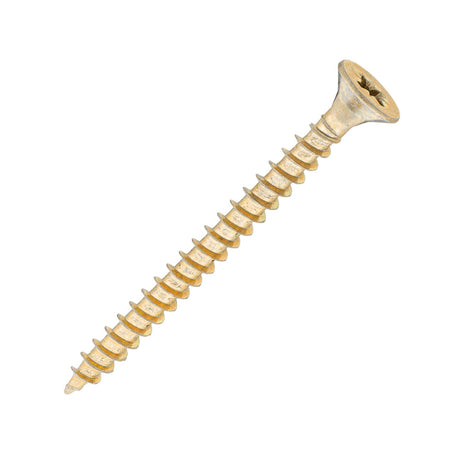 Sidax 4.5 x 50mm Countersunk Pozi Pz2, CHP01 General-Purpose Woodscrew, Zinc & Yellow CHP01-045050