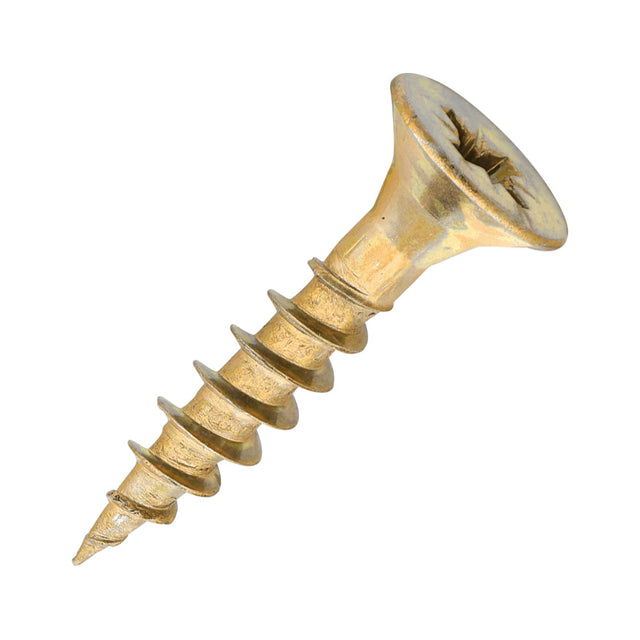 Sidax 5.0 x 25mm Countersunk Pozi Pz2, CHP01 General-Purpose Woodscrew, Zinc & Yellow CHP01-050025