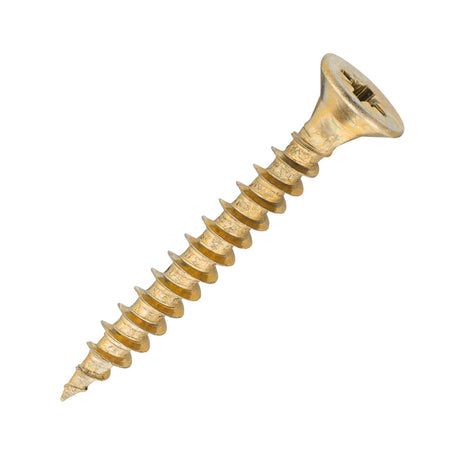Sidax 5.0 x 40mm Countersunk Pozi Pz2, CHP01 General-Purpose Woodscrew, Zinc & Yellow CHP01-050040