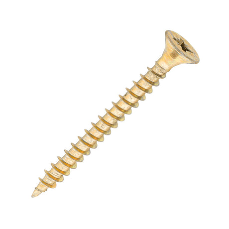 Sidax 5.0 x 50mm Countersunk Pozi Pz2, CHP01 General-Purpose Woodscrew, Zinc & Yellow CHP01-050050