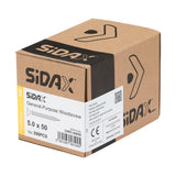 Sidax 5.0 x 50mm Countersunk Pozi Pz2, CHP01 General-Purpose Woodscrew, Zinc & Yellow CHP01-050050