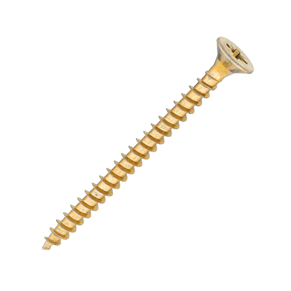 Sidax 5.0 x 60mm Countersunk Pozi Pz2, CHP01 General-Purpose Woodscrew, Zinc & Yellow CHP01-050060