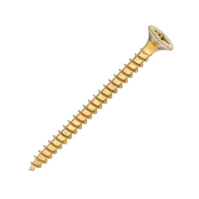 Sidax 5.0 x 60mm Countersunk Pozi Pz2, CHP01 General-Purpose Woodscrew, Zinc & Yellow CHP01-050060