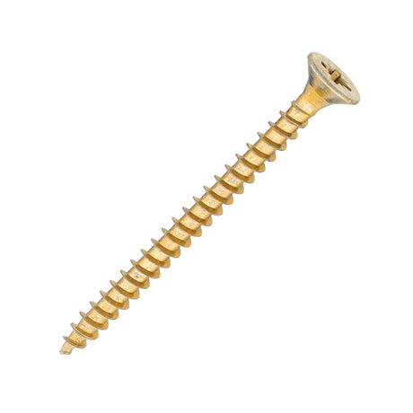 Sidax 5.0 x 60mm Countersunk Pozi Pz2, CHP01 General-Purpose Woodscrew, Zinc & Yellow CHP01-050060