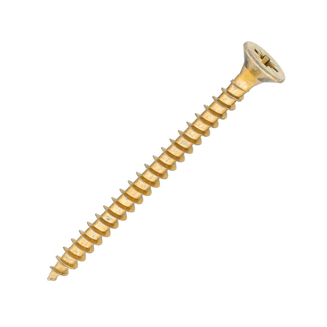 Sidax 5.0 x 60mm Countersunk Pozi Pz2, CHP01 General-Purpose Woodscrew, Zinc & Yellow CHP01-050060
