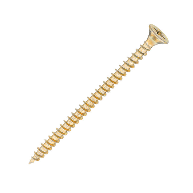 Sidax 5.0 x 75mm Countersunk Pozi Pz2, CHP01 General-Purpose Woodscrew, Zinc & Yellow CHP01-050075