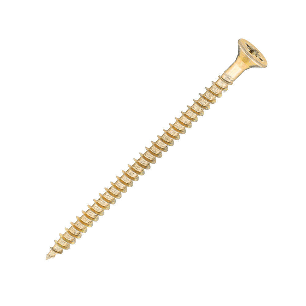 Sidax 5.0 x 80mm Countersunk Pozi Pz2, CHP01 General-Purpose Woodscrew, Zinc & Yellow CHP01-050080