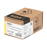 Sidax 5.0 x 100mm Countersunk Pozi Pz2, CHP01 General-Purpose Woodscrew, Zinc & Yellow CHP01-050100