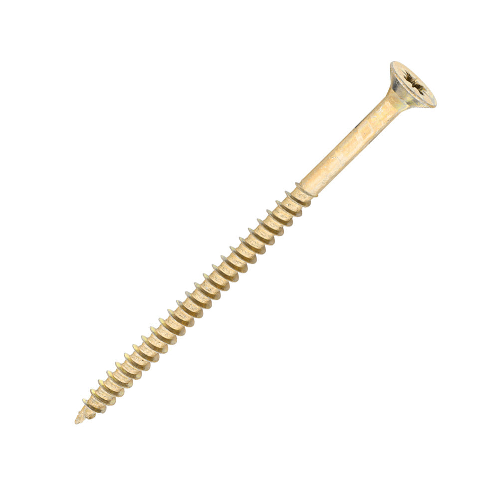 Sidax 6.0 x 100mm Countersunk Pozi Pz3, CHP01 General-Purpose Woodscrew, Zinc & Yellow CHP01-060100