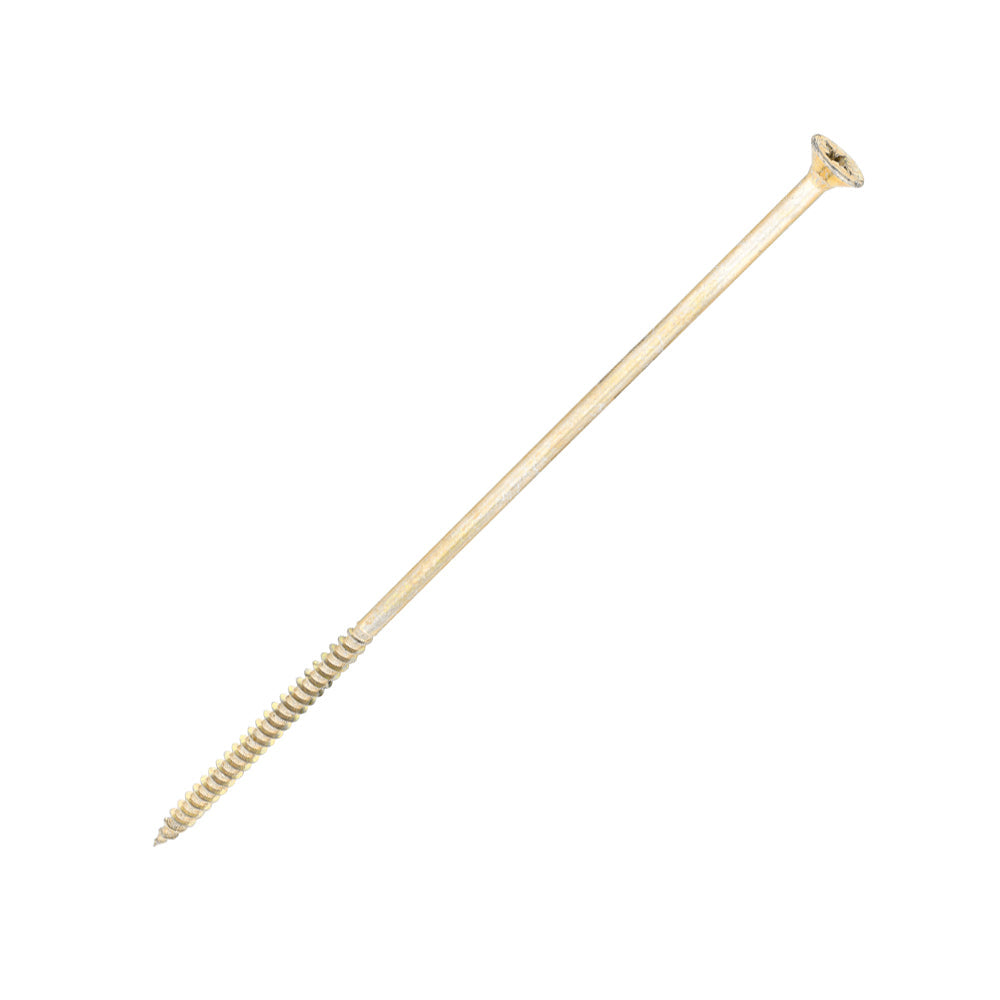 Sidax 6.0 x 200mm Countersunk Pozi Pz3, CHP01 General-Purpose Woodscrew, Zinc & Yellow CHP01-060200