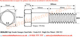 M24 x 200 Hexagon Head Bolt High Tensile Grade 8.8, Bright Zinc Plated, DIN 931