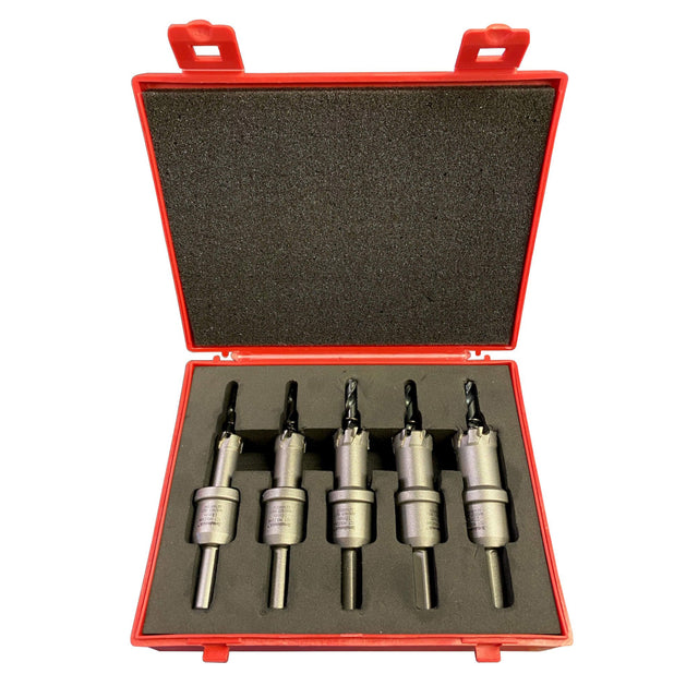 5 Piece Rotabroach 14, 16, 18, 20 & 22mm TCT Short (25mm) Metal Holecutter Kit