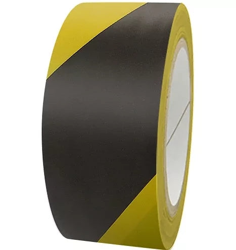 Black & Yellow Hazard Adhesive Tape 50mm x 33 Metre