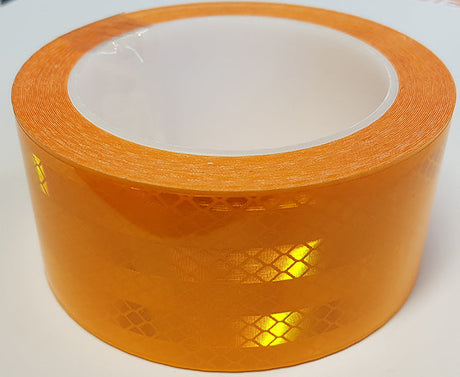 Yellow 50mm x 10 Metre Reflective Self Adhesive Tape ECE104