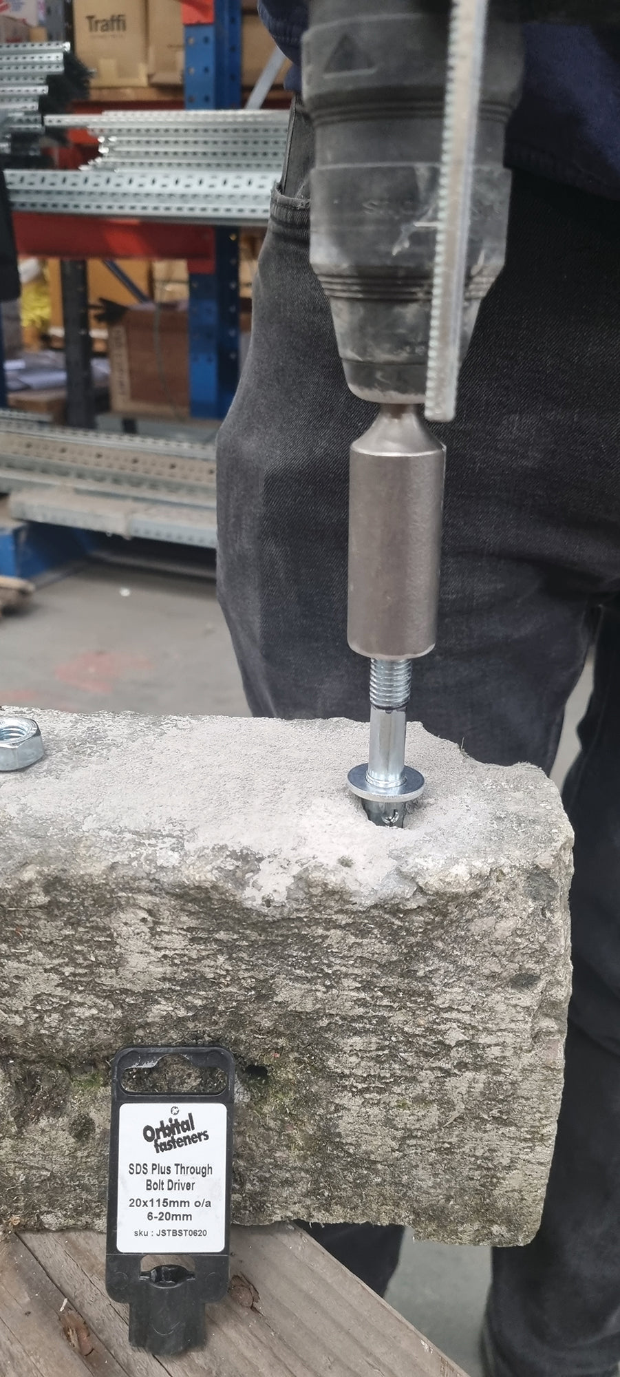20 x 115mm SDS Plus Through Bolt Setting Tool 6-20mm
