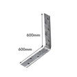 1200mm overall length, bent at 600mm Heavy Galvanised Builders Restraint Strap, 30mm Wide x 4mm Thick, 6mm Holes