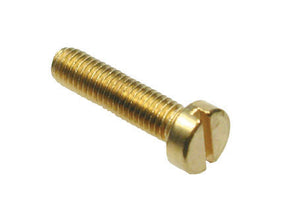 M4 x 6 Brass Slotted Cheese Head Machine Screw, Self Colour, DIN 84