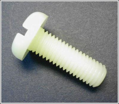 M5 x 12 Pan Slotted Nylon Screw  Grade 66 Natural