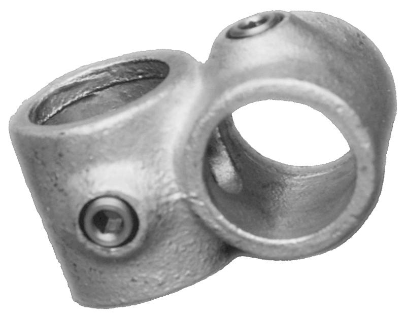 90 Degree Crossover C40 Size 8 (G40) Handrail Fitting, Galvanised 161-D48 (Kee Klamp Compatible 45-8)