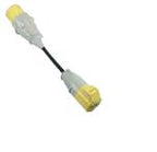 110v Fly Lead 32Amp Plug - 16Amp Socket (250mm Lead)