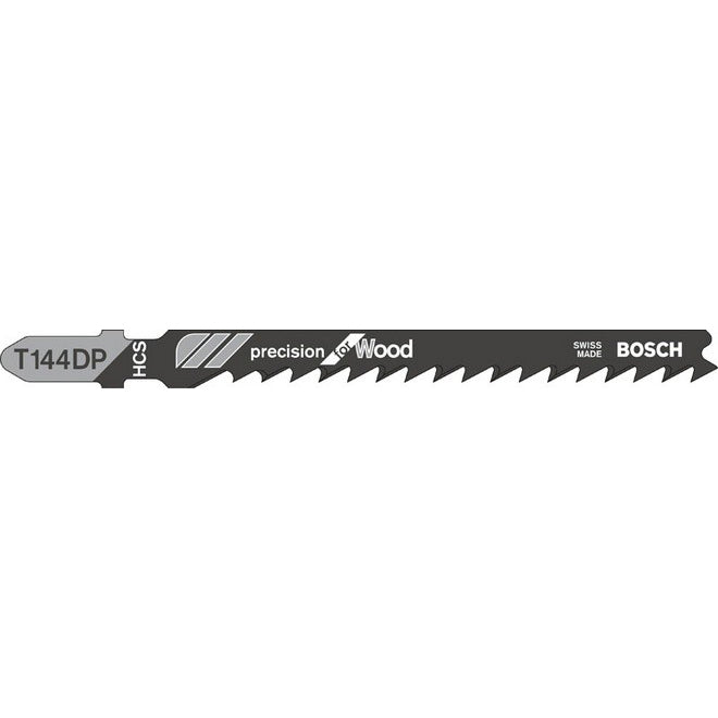 Bosch T144DP 100mm Jigsaw Blade for wood 5-50mm (Pack Of 5) P/No. 2 608 633 A35