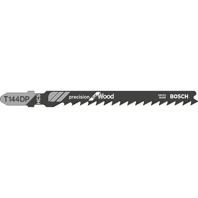 Bosch T144DP 100mm Jigsaw Blade for wood 5-50mm (Pack Of 5) P/No. 2 608 633 A35