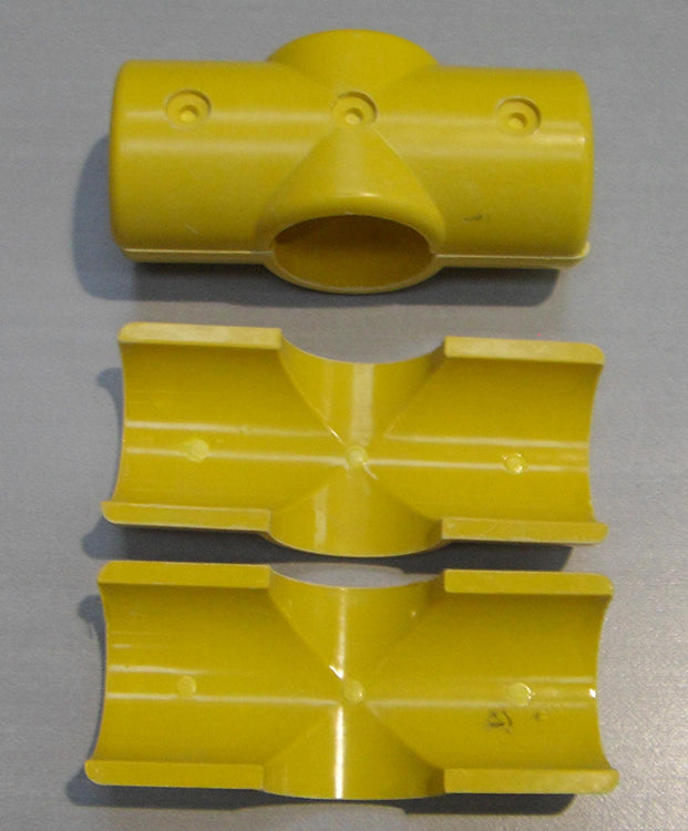 Yellow 4 Way Cross Connector (In two halves) MH4WY