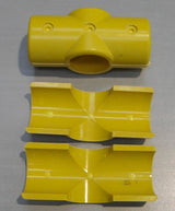 Yellow 4 Way Cross Connector (In two halves) MH4WY