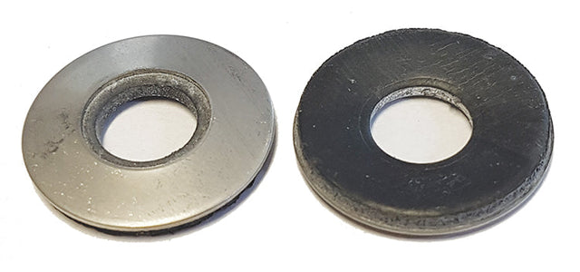 M10 x 25mm Bonded / Silo Washer, Steel Galvanised hole diameter approx 8.5mm in rubber & 10.2mm in metal