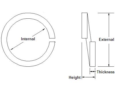 M3 Square Section Spring Washer, Bright Zinc Plated DIN 7980
