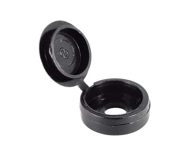Black Hinged Screw Cap Small for Screws 3.5 - 5mm SHCCBLACKP