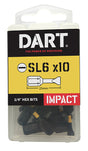 Dart 6 x 25mm Slot Impact Driver Bit (Pack of 10) DDISL60-10