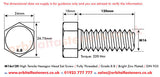 M16 x 120 Hexagon Head Set Screws High Tensile Grade 8.8 Bright Zinc Plated , DIN 933